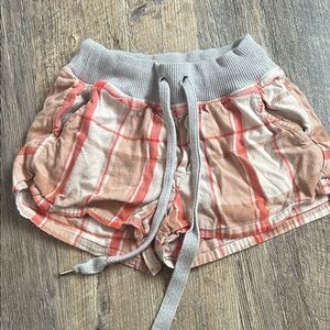 Aerie Plaid Athletic Shorts - Gray and Pink